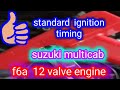 f6a engine set standard ignition timing using timing light.