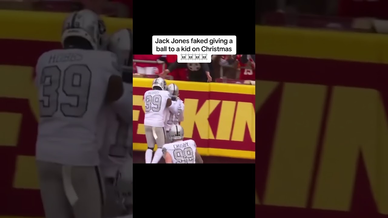 Raiders' Jack Jones goes full Grinch as he fakes out young Chiefs fan after  pick-six