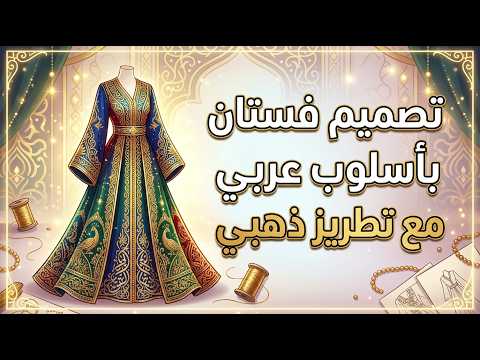 Crafting an Arabic Style Dress with Gold Embroidery Details - YouTube
