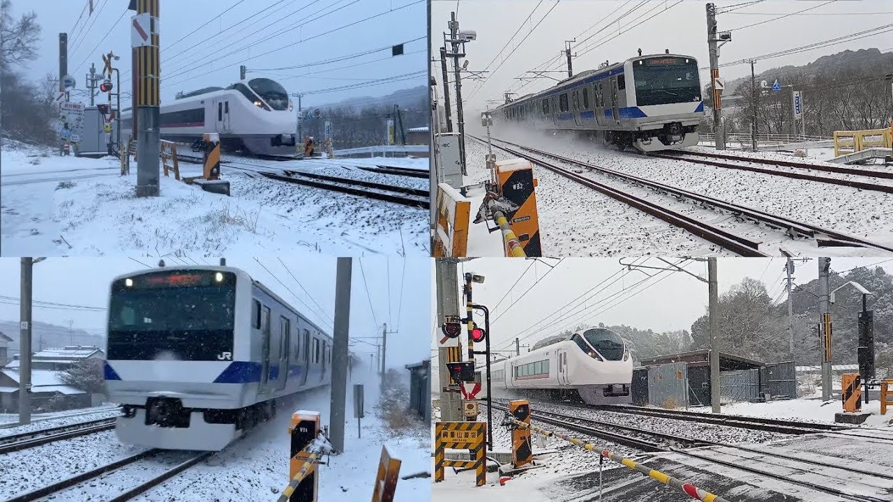 【大雪でも疾走】銀世界を駆ける常磐線の速度付き最高速通過集！！