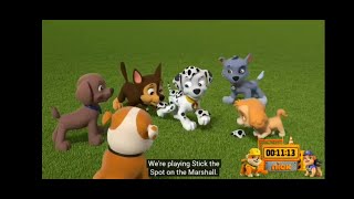 PAW Patrol: The Pups Playing Stick The Spot on The Marshall.