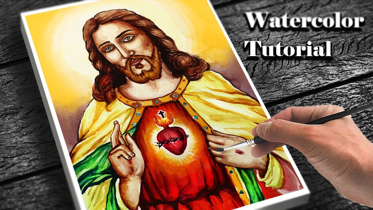 Jesus Christ Easy Watercolor Painting | Step By Step Tutorial For Beginners