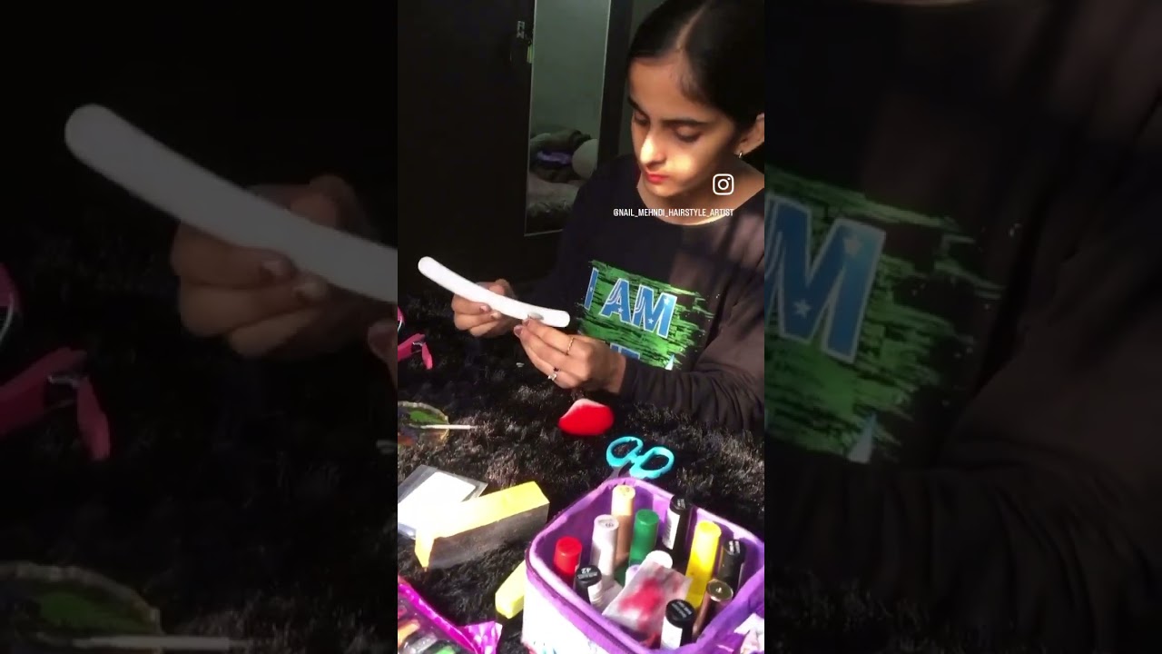 🤎✨brown glitter nail art design 