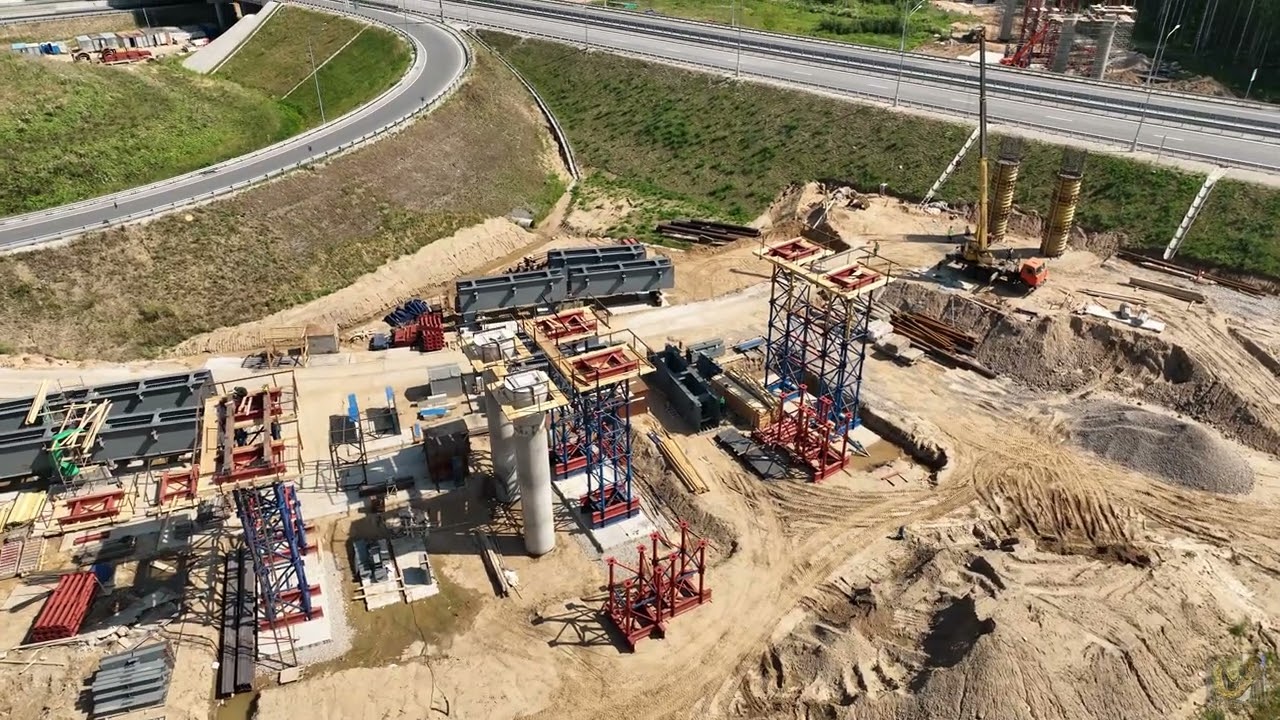 Трасса М11 "Нева" строительство съезда на ЦКАД 3 август 2022