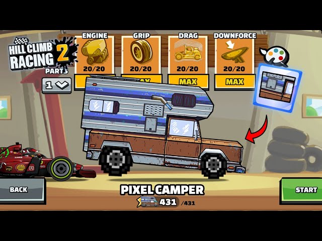 Hill Climb Racing 2 - PIXELS CAR Gameplay (Formula Paint Mod) 