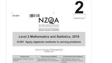 NCEA Level 2 Algebra 2019 Exam - Question 1