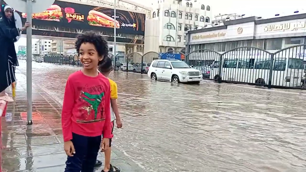 أمطار جدة شارع فلسطين