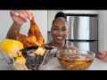 Juicy lobster tails  mussels  corn seafood boil mukbang