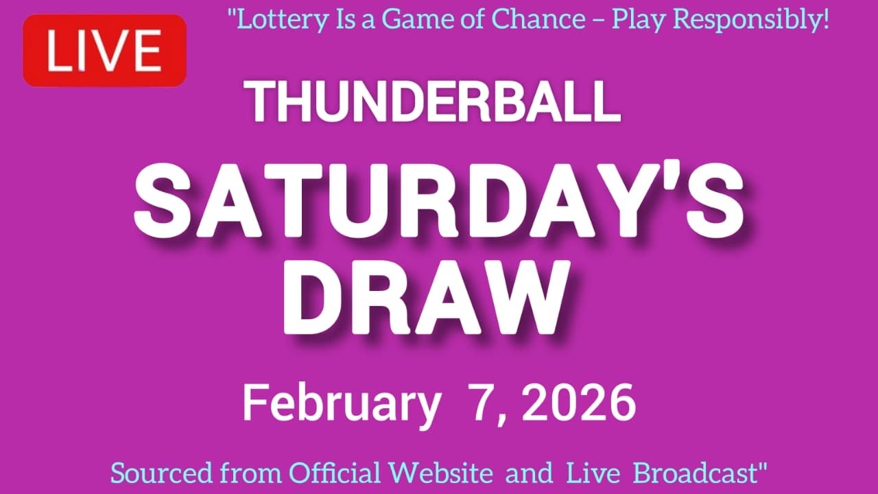 National Lottery Thunderball draw live tonight results from Saturday 07 Feb 2026 | thunderball