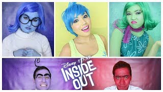JOY, DISGUST, ANGER, SADNESS \& FEAR 'Inside Out' Makeup + Bloopers