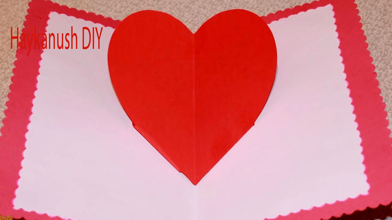 DIY Paper Crafts Tutorial Heart Pop Up Valentine Card Step by Step ...