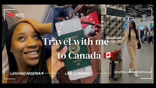 RELOCATE WITH ME TO CANADA /Travel with me from Lagos to Canada | part1  Nigeria to Amsterdam trip