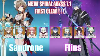 C0 Sandrone Stellar Conduct & C0 Flins Lunar Charged | NEW Spiral Abyss 7.1 | Genshin Impact