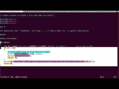 Creating a file in Linux using C program