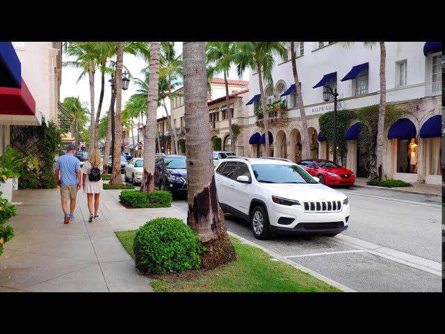 Walking Around World Famous Worth Ave and Downtown Palm Beach, Florida - 4K  
