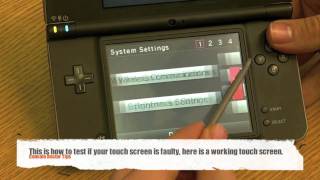 Nintendo DSi XL Touch Screen Smashed or Faulty
This video shows a Nintendo DSi XL with an unresponsive touch screen, it also shows how to calibrate a touch screen. Nintendo DSi XL Touch Screen Smashed or Faulty