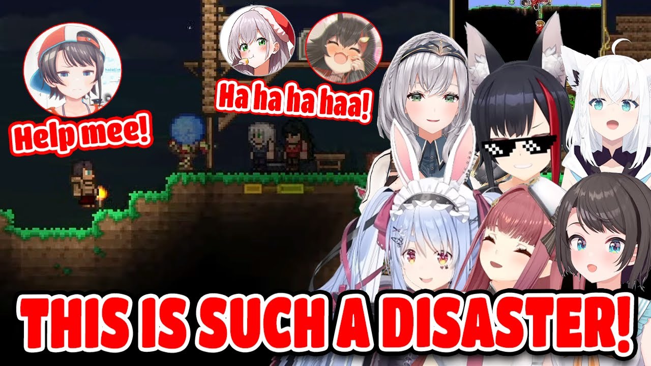 Hololive Girls Hilarious Reaction Compilation In Terraria Hololive【ENG SUB】