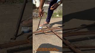 건축 골조 현장의 수동 벤더 공구를 활용한 철근 정밀 가공 및 절곡 공정 #construction #rebar #rebarbending #civilengineering