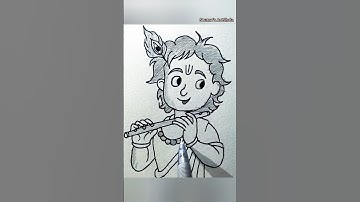 How to Draw Krishna Bhagwan //- #drawing #art #lordkrishna #krishna #shorts #shortsfeed