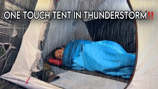 ⚡LONG HEAVY RAIN & THUNDERSTORM IN ONE TOUCH TENT‼SOLO CAMPING HEAVY RAIN WITH EXTREME THUNDERS‼