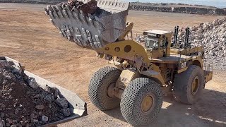 Huge Caterpillar 994 Wheel Loader Loading Caterpillar 777F Dumpers  Samaras Mining Group