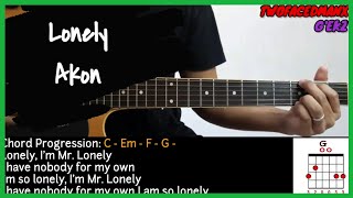 Video thumbnail of "Lonely - Akon (Guitar Cover With Lyrics & Chords)"