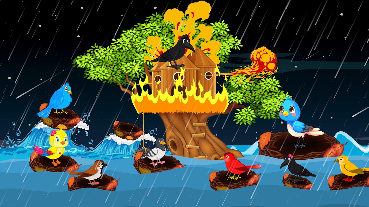 बारिश में कालू कौआ का घर | Kalu Crow's house in the rain | barish ki kahani | कार्टून |Hindi story