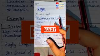 ELEGY | What is ELEGY | Types of Elegy | #elegy #englishliterature #shorts