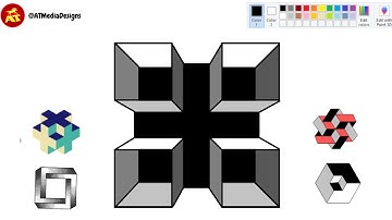 35. MS Paint tutorial for beginners | Computer Paint 3d illusion Drawings | MS Paint Projects