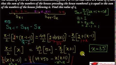 The houses of a row are numbered consecutively from 1 to 49 | Arithmetic progression | Word Problem