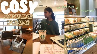 a COSY study vlog ☁ | revision, being productive, getting starbucks, studying with my sister etc.