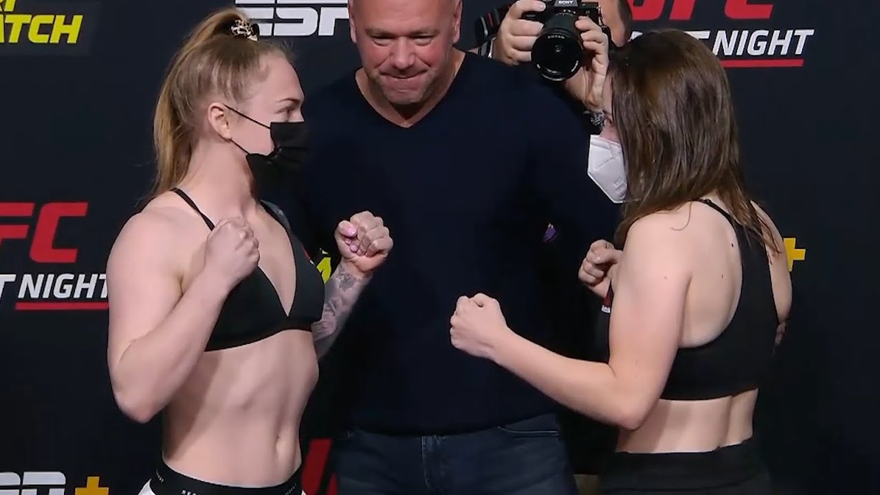 Kay Hansen vs. Cory McKenna - Weigh-in Face-Off - (UFC Fight Night: Felder vs. dos Anjos) - /r/WMMA