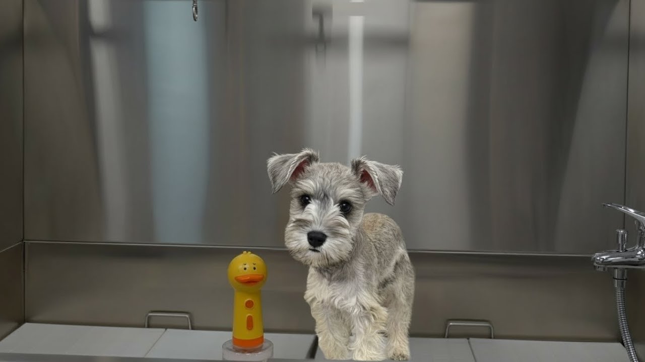 Huge Announcement Made While Grooming the Cutest Miniature Schnauzer Puppy