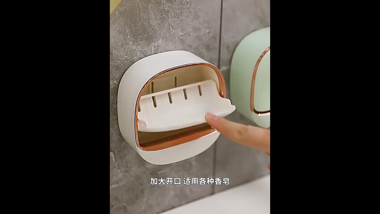 Adhesive Foldable Wall Mounted Soap Dish Holder with 90Degree Flip Detachable Tray & Non Drip Design