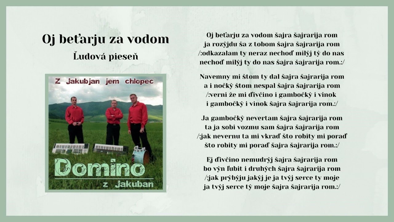 DOMINO 1, Oj beťarju za vodom, ľudová, Videorohaľ