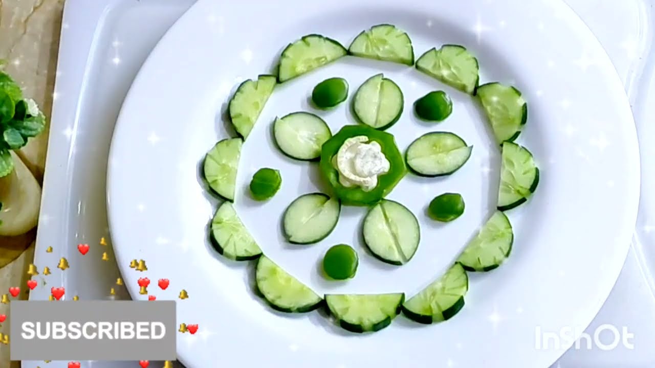 Beautiful 14 August Themed Cucumber Salad Platter|Independence Day Food Decoration
