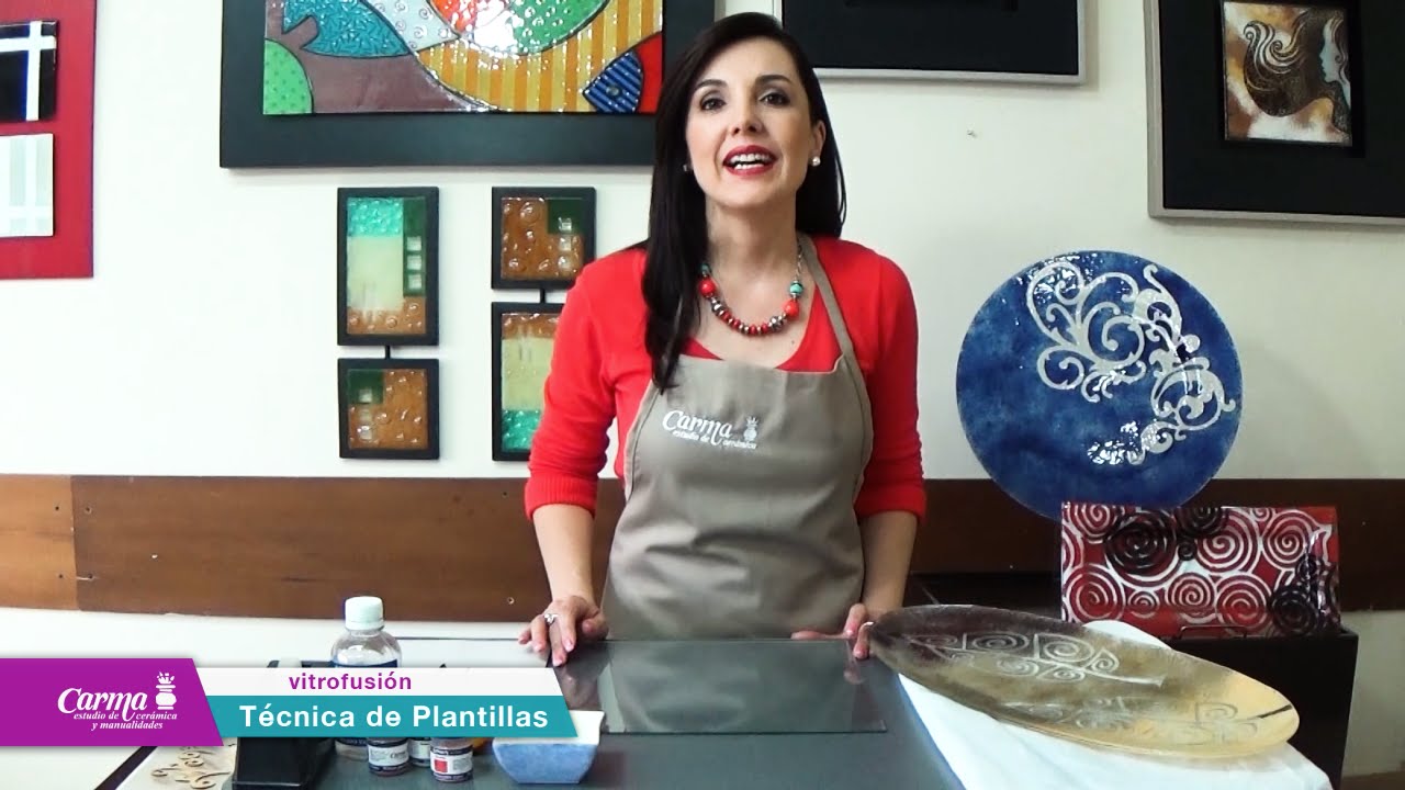 VITROFUSIÓN - USO DE PLANTILLAS Y COLORES EN POLVO - Bandejas