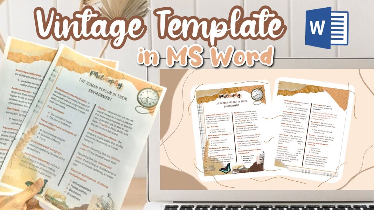 aesthetic notes template word free download