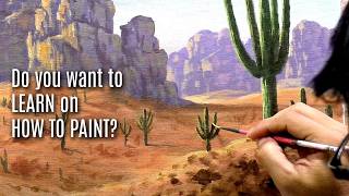 Painting Cactus in Acrylics / Time-lapse / JMLisondra
