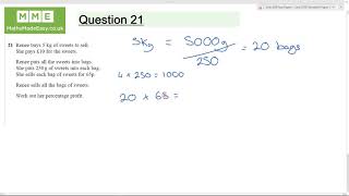 Edexcel June 2018 Paper 1 Foundation Q21