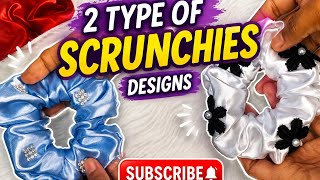 😍 Easy Scrunchie Making Tutorial | 2 Different Styles || #DIYScrunchie #TrendingDIY #CreativeDIY