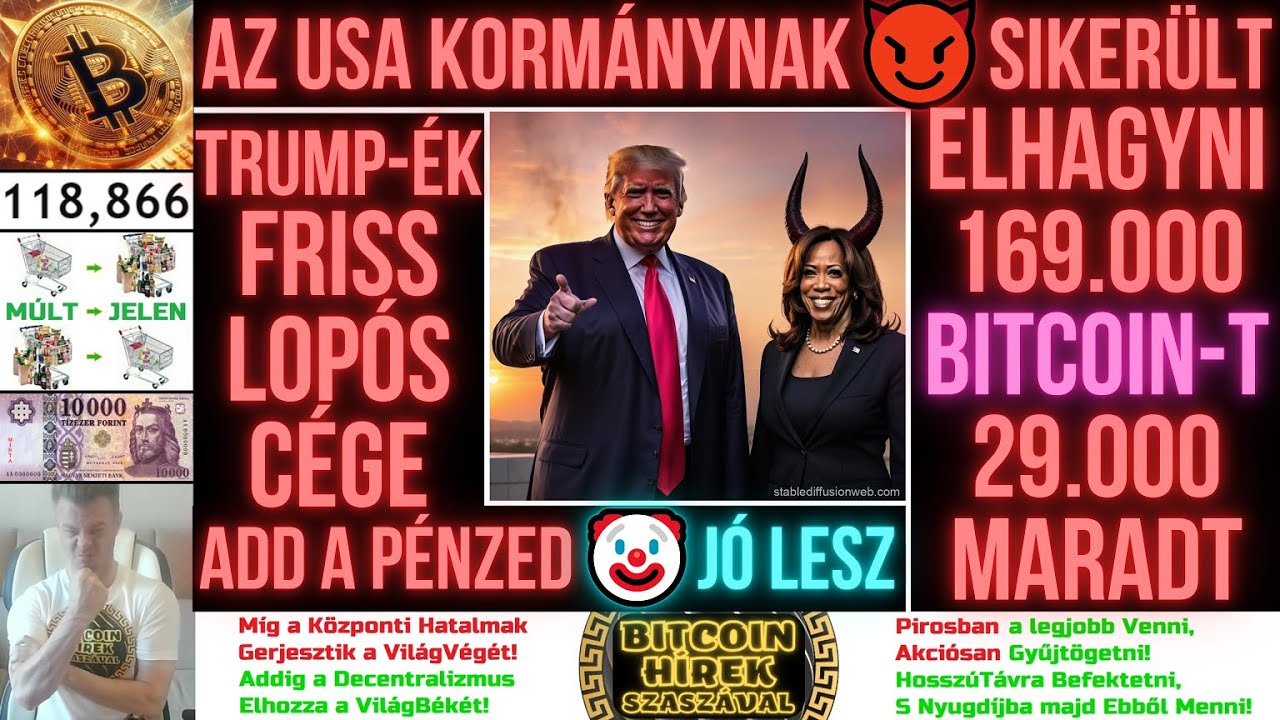 Bitcoin Hírek (2908) - Az USA Kormánynak Sikerült ELHAGYNI 169.000  Bitcoin-t❗😈❗ 29.000 Maradt...