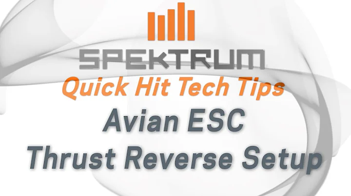 Spektrum Quick Hit Tech Tip - How to setup Thrust Reversing on Avian ESCs and BNF Aircraft