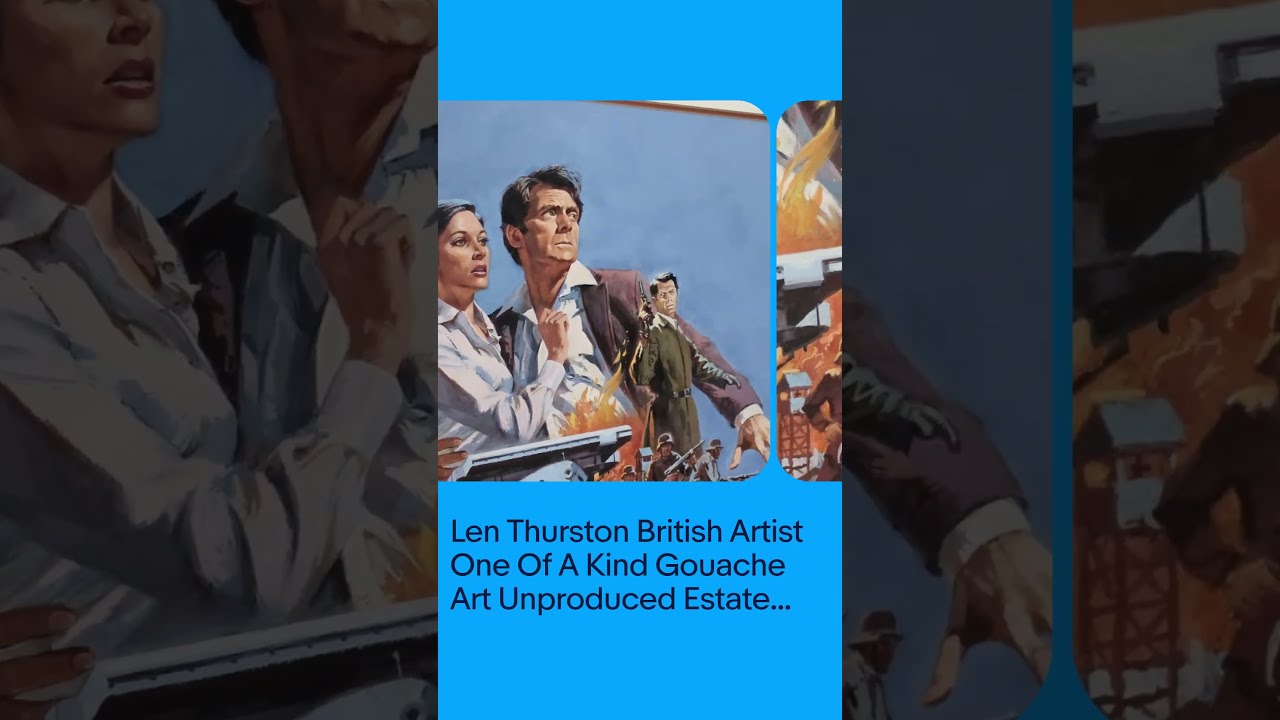 Len Thurston British Artist One Of A Kind Gouache Art Unproduced Estate Gift