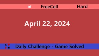 Microsoft Solitaire Collection | FreeCell Hard | April 22, 2024 | Daily Challenges screenshot 3