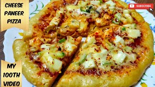 Cheese Paneer Pizza | Domino's Style Paneer Pizza | 100 Videos Complete On YouTube | Varshay Kitchen