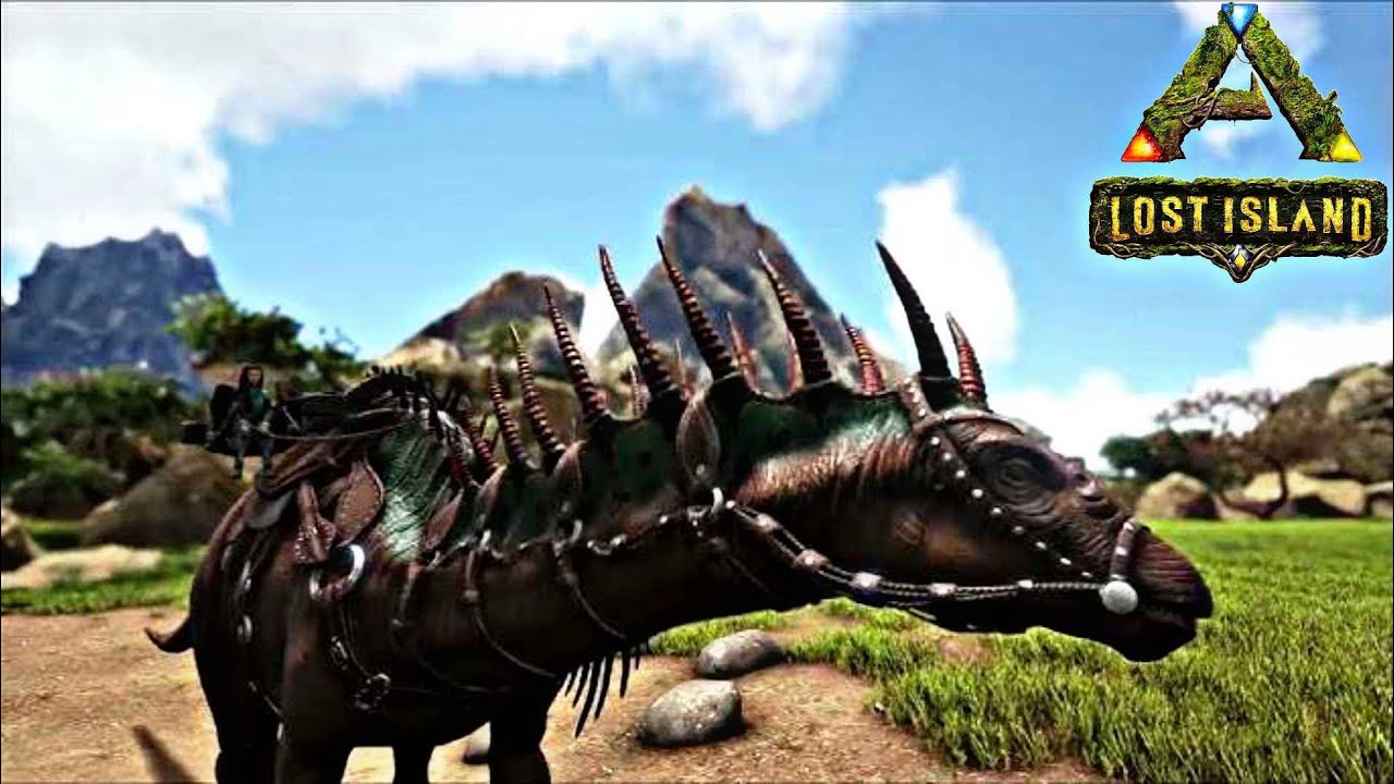 Tame Amargasaurus in Lost Island / ARK Survival Live 