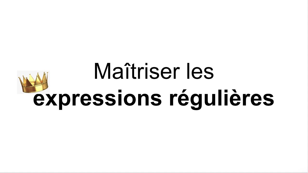  1 maitriser les regex en python a quoi servent les expressions