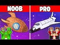 Mikey vs jj family  noob vs pro space shuttle house build challenge in minecraft