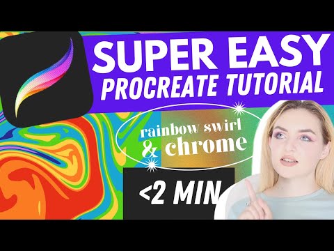 SUPER EASY PROCREATE Tutorial for Beginners - Rainbow Swirls & Chrome Effect